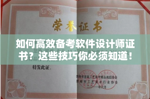 全国如何高效备考软件设计师证书?这些技巧你必须知道!